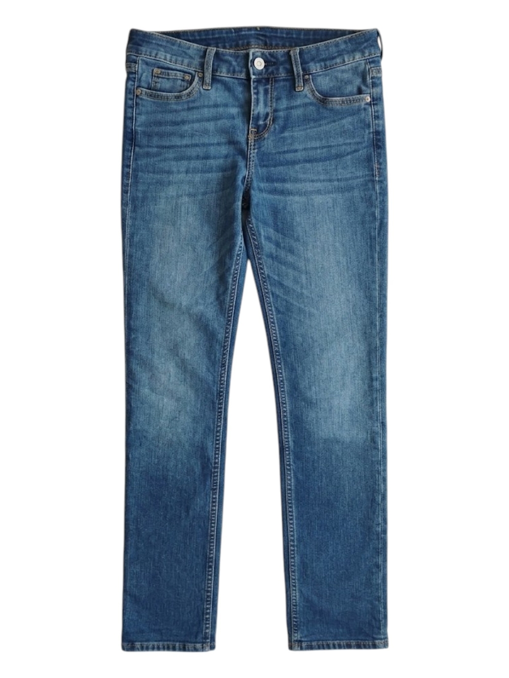 Hollister Medium Wash Slim Straight Denim Jeans Size 3S